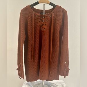 Women’s Large Rust Criss Cross Sweater
